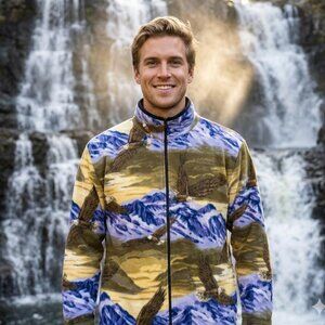 ZooFleece Eagle Bird American Bald Eagles Fleece Jacket Unisex Sweater S-L